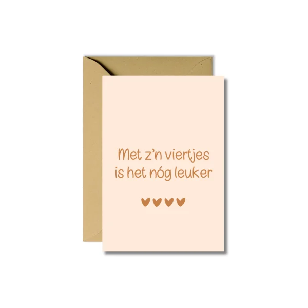 Wenskaart | Met z'n viertjes