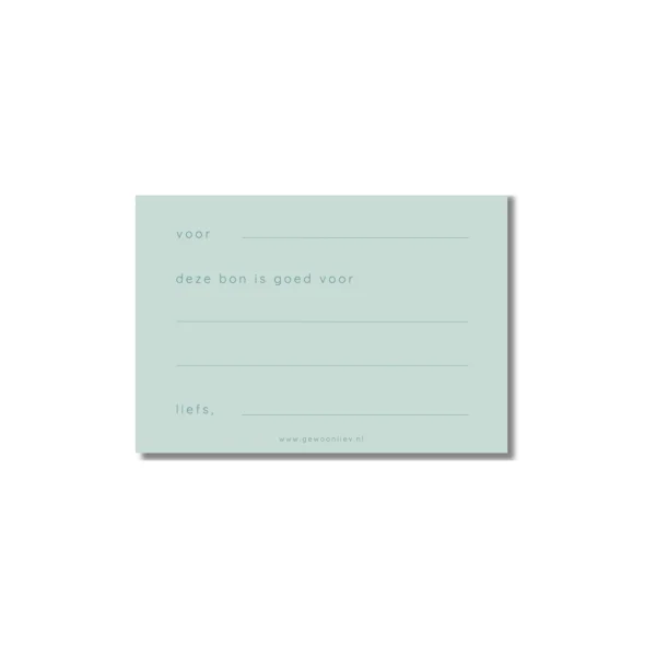Set van 6 blanco tegoedbonnen – Voor persoonlijke cadeaus - Afbeelding 5