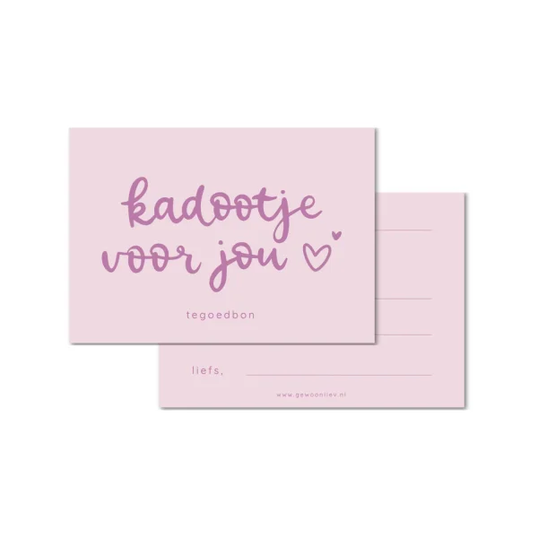 Tegoedbon blanco | Kadootje voor jou