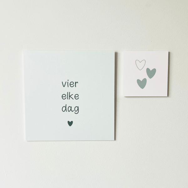 Set forex tegeltjes | Vier elke dag + hartjes klein