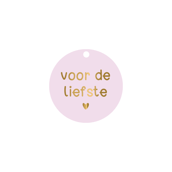 Cadeaulabel | Voor de liefste (met goudfolie)