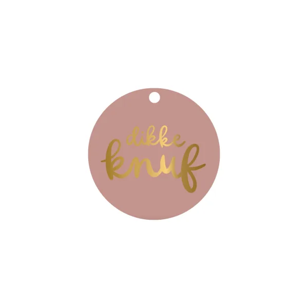 Cadeaulabel | Dikke knuf (met goudfolie)