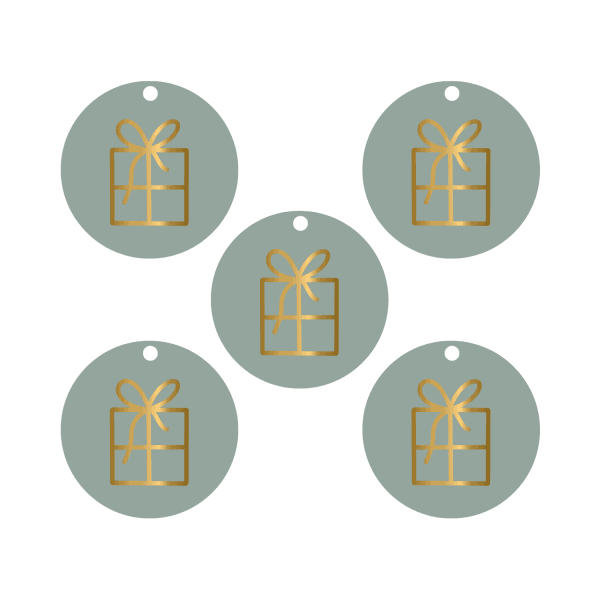 Cadeaulabels Cadeautje | set van 5 (met goudfolie)