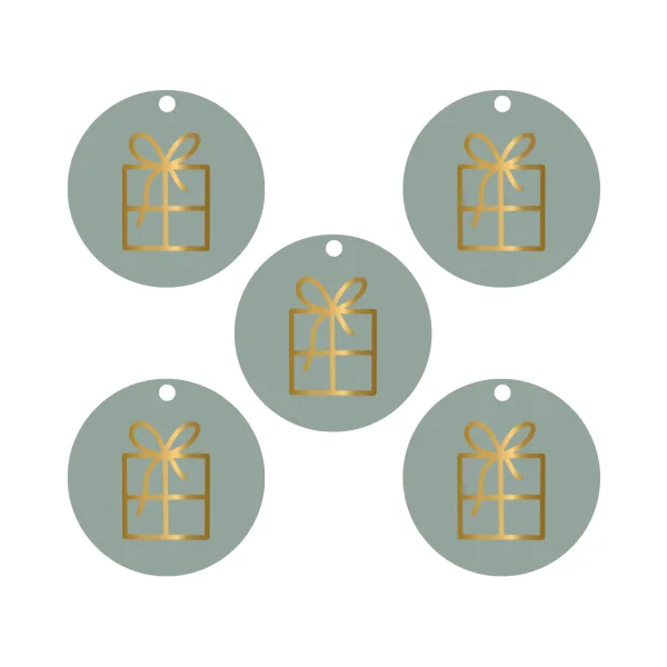 Cadeaulabels Cadeautje | set van 5 (met goudfolie)