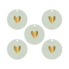 Cadeaulabels Hartje | set van 5 (met goudfolie)