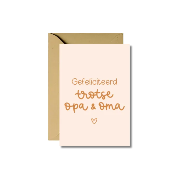 Wenskaart | Gefeliciteerd trotse opa & oma